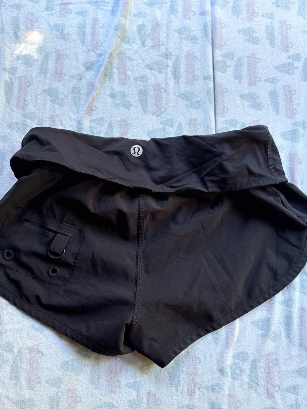 lululemon athletica Black Athletic Fold-Over Waist Shorts